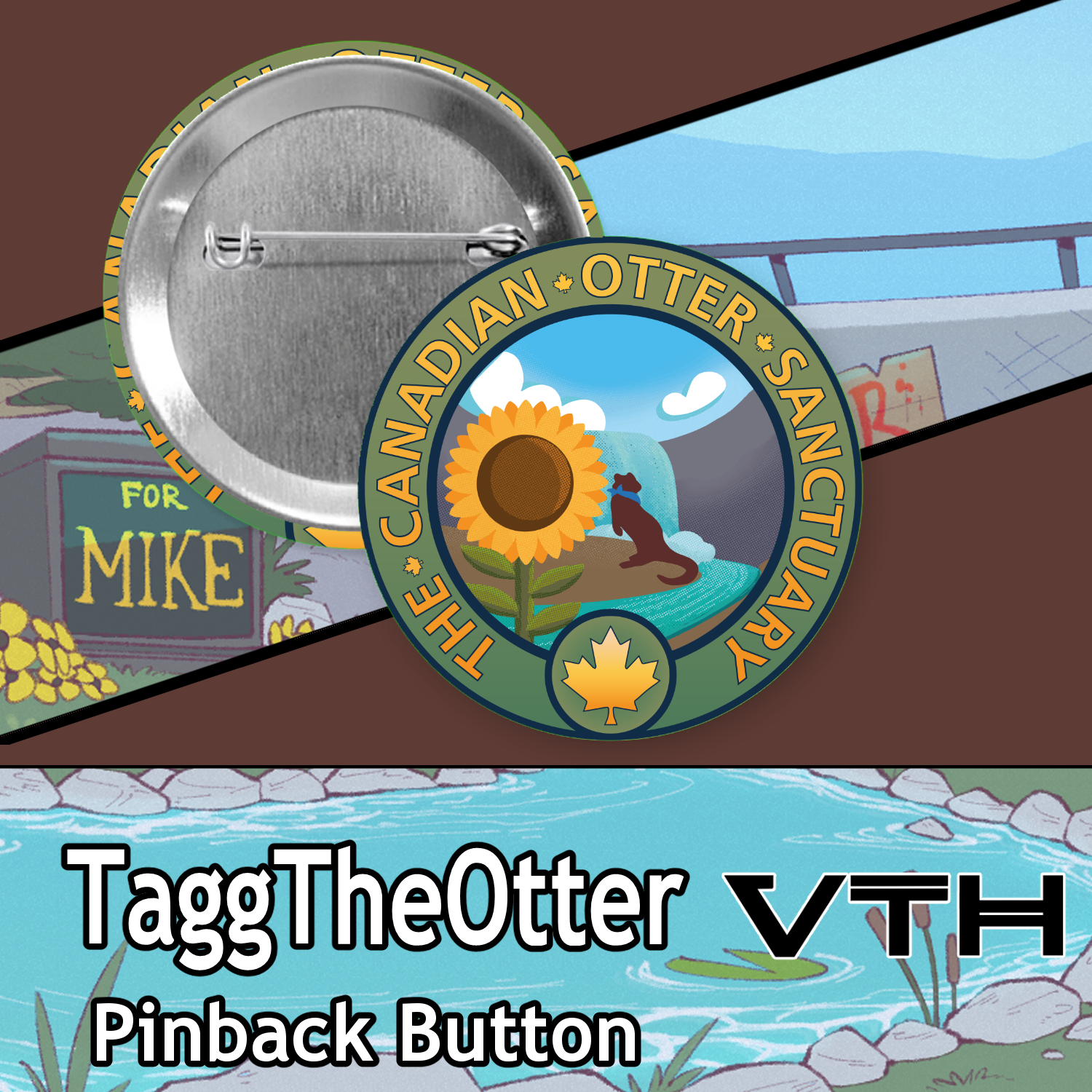 Tagg The Otter Pinback Buttons