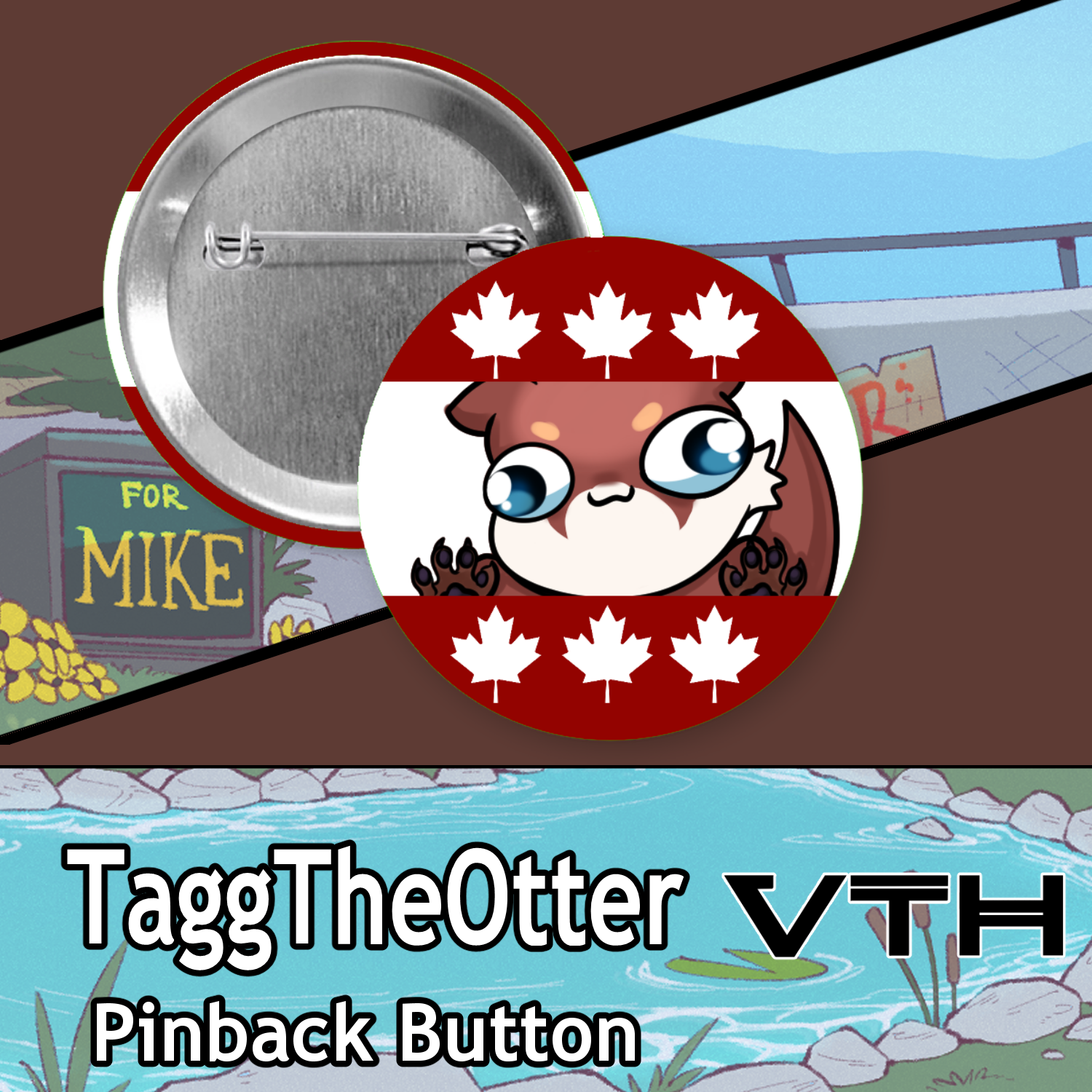Tagg The Otter Pinback Buttons