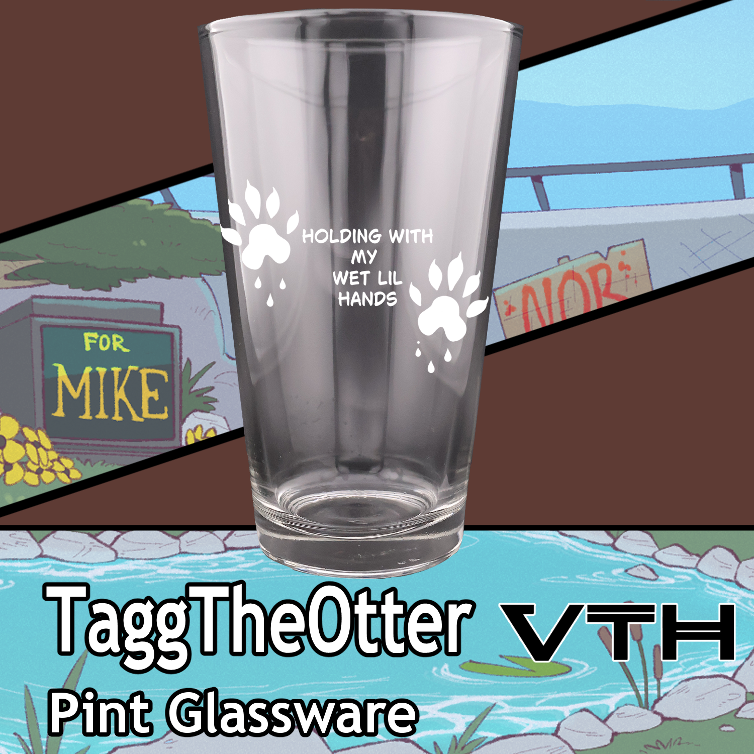 Tagg The Otter Wet Little Hands Pint Glass