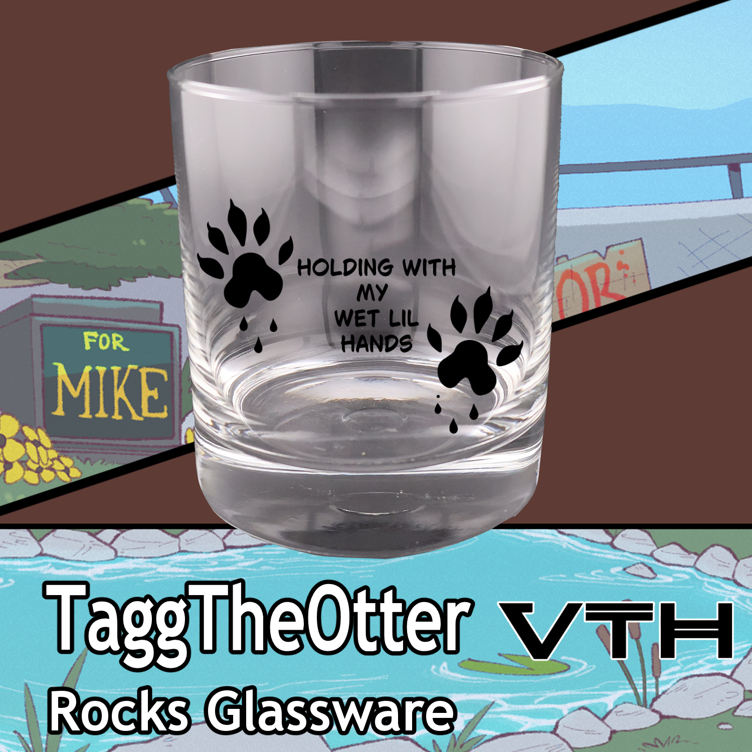 Tagg The Otter Wet Lil Hands Rocks Glass