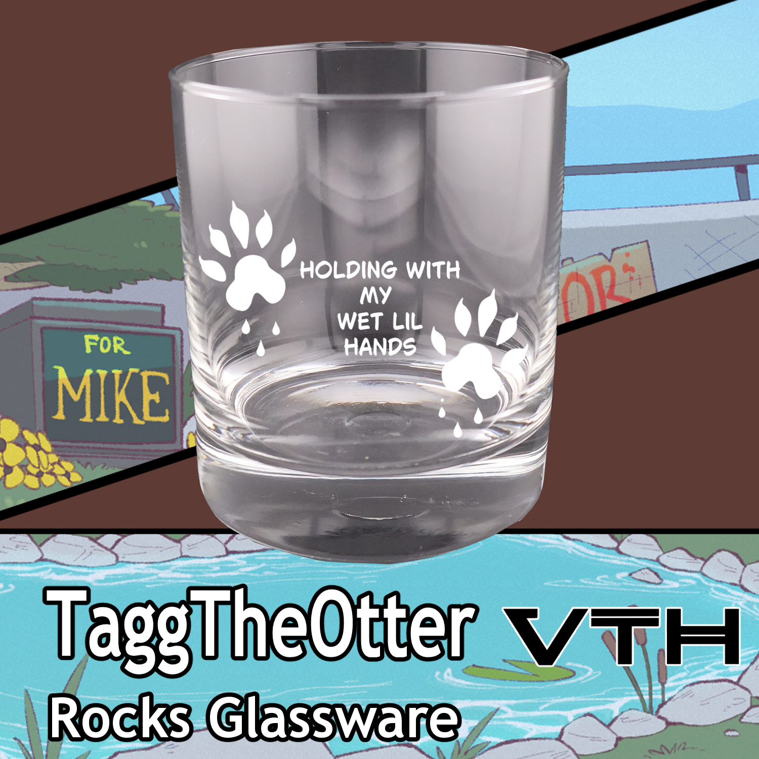 Tagg The Otter Wet Lil Hands Rocks Glass