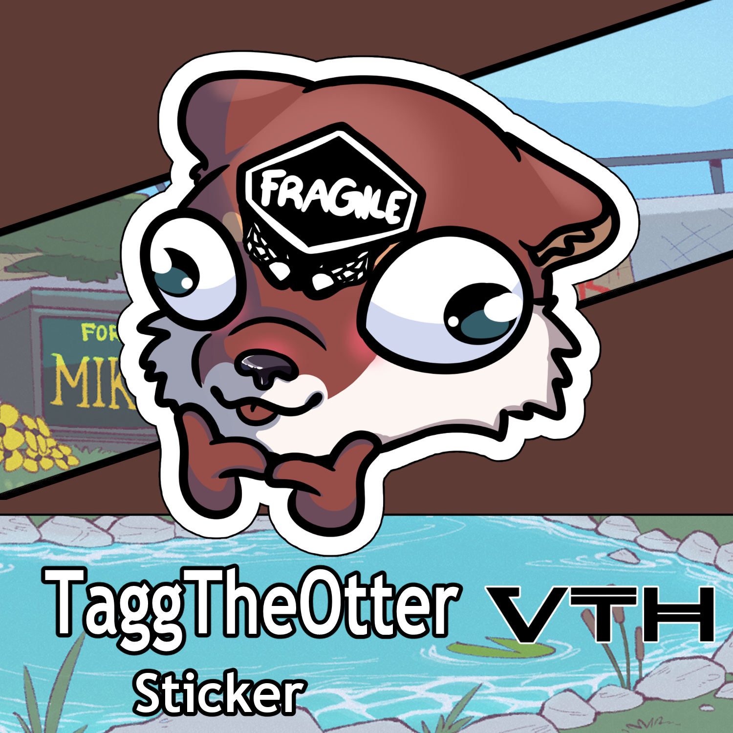 Tagg the Otter Fragile Sticker