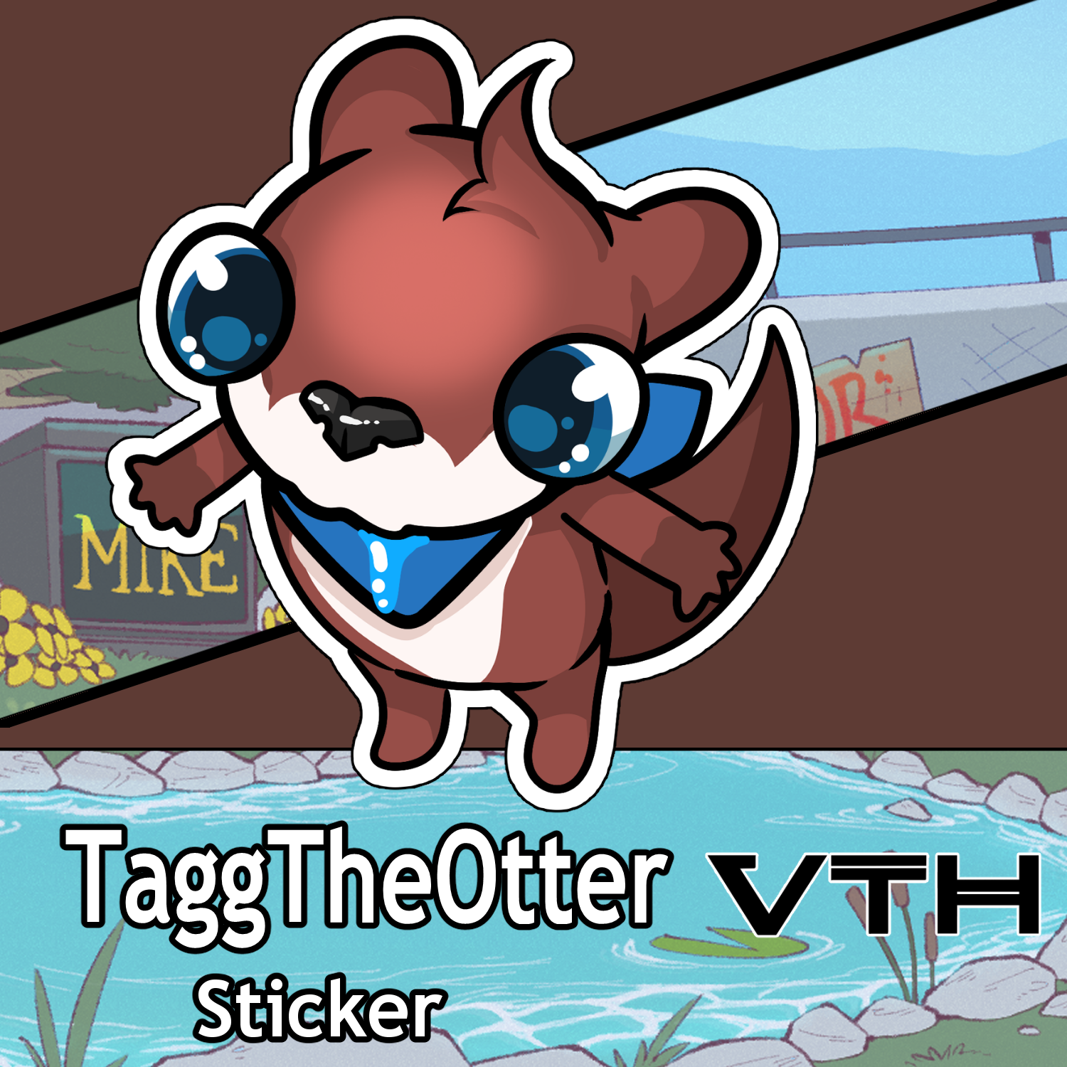 Tagg The Otter Lil Guy Looking Sticker