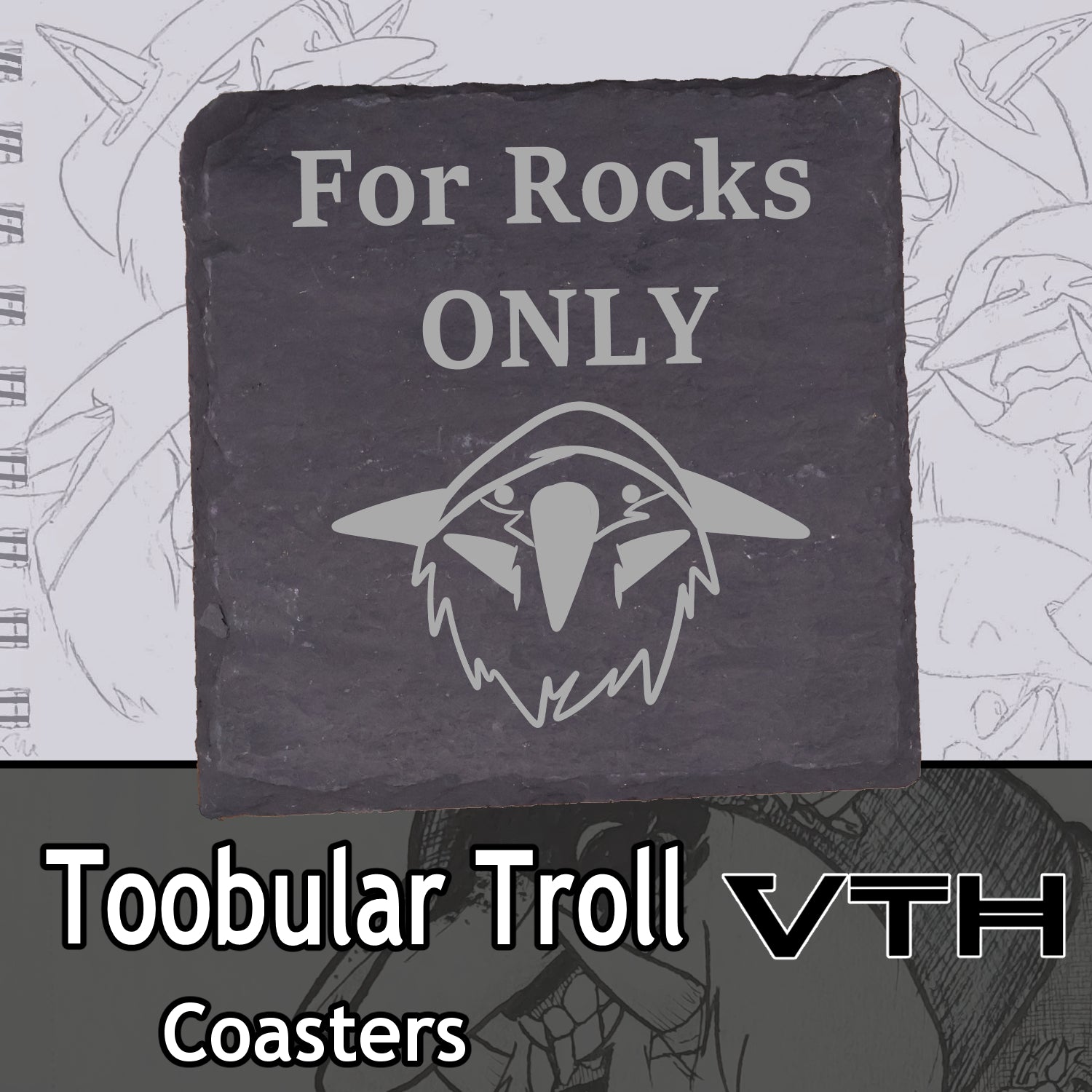 Toobular Troll For Rocks Only Coaster