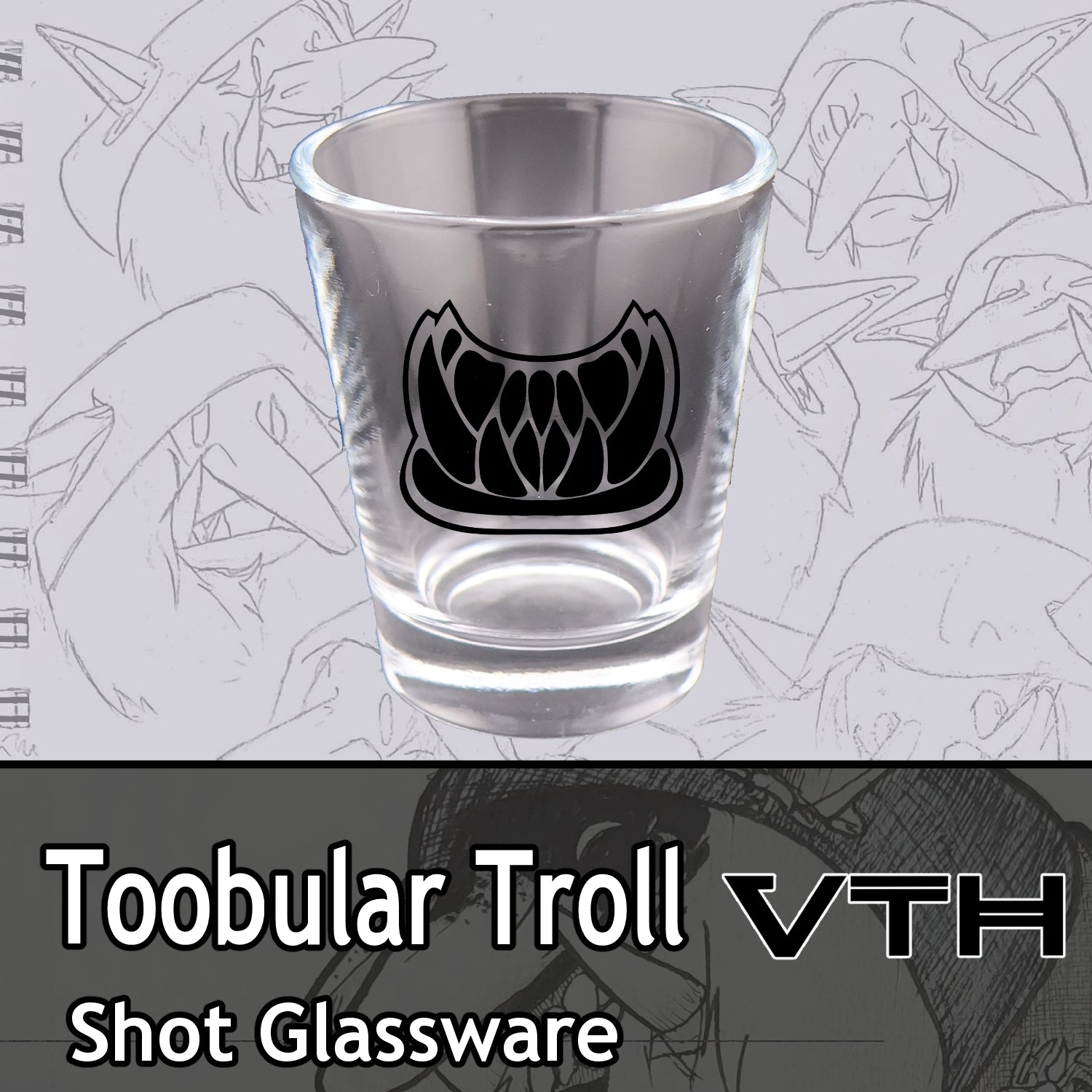 Toobular Troll Teeth Logo Shot Glass
