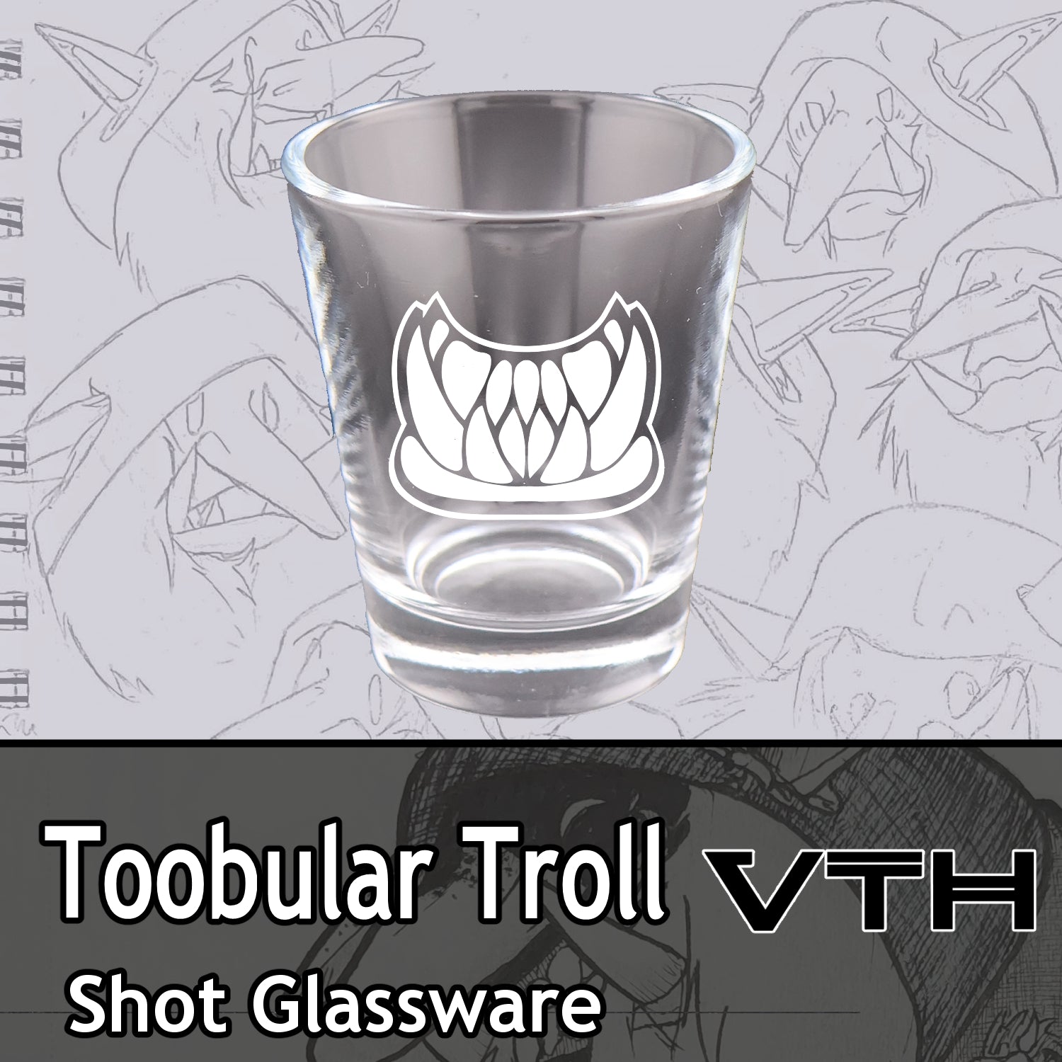 Toobular Troll Teeth Logo Shot Glass