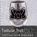 Toobular Troll Teeth Logo Stemless Wine Glass