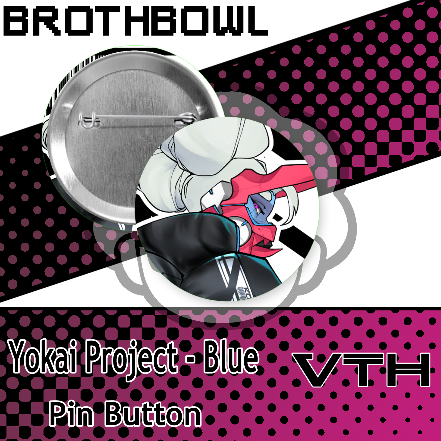 Yokai Demon Project Pinback Buttons - Brothbowl