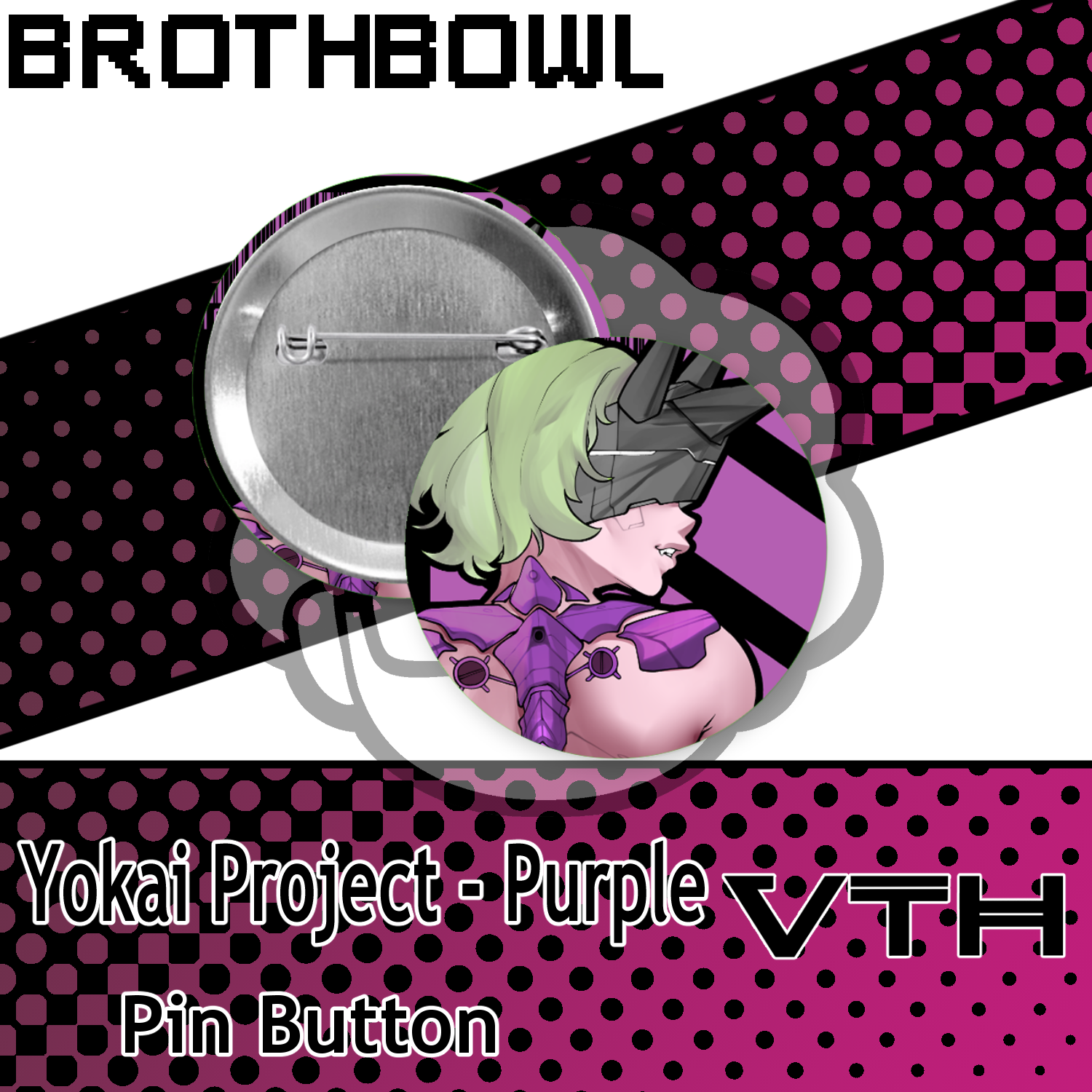 Yokai Demon Project Pinback Buttons - Brothbowl