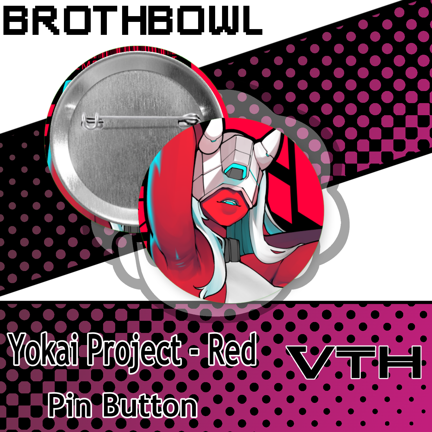 Yokai Demon Project Pinback Buttons - Brothbowl