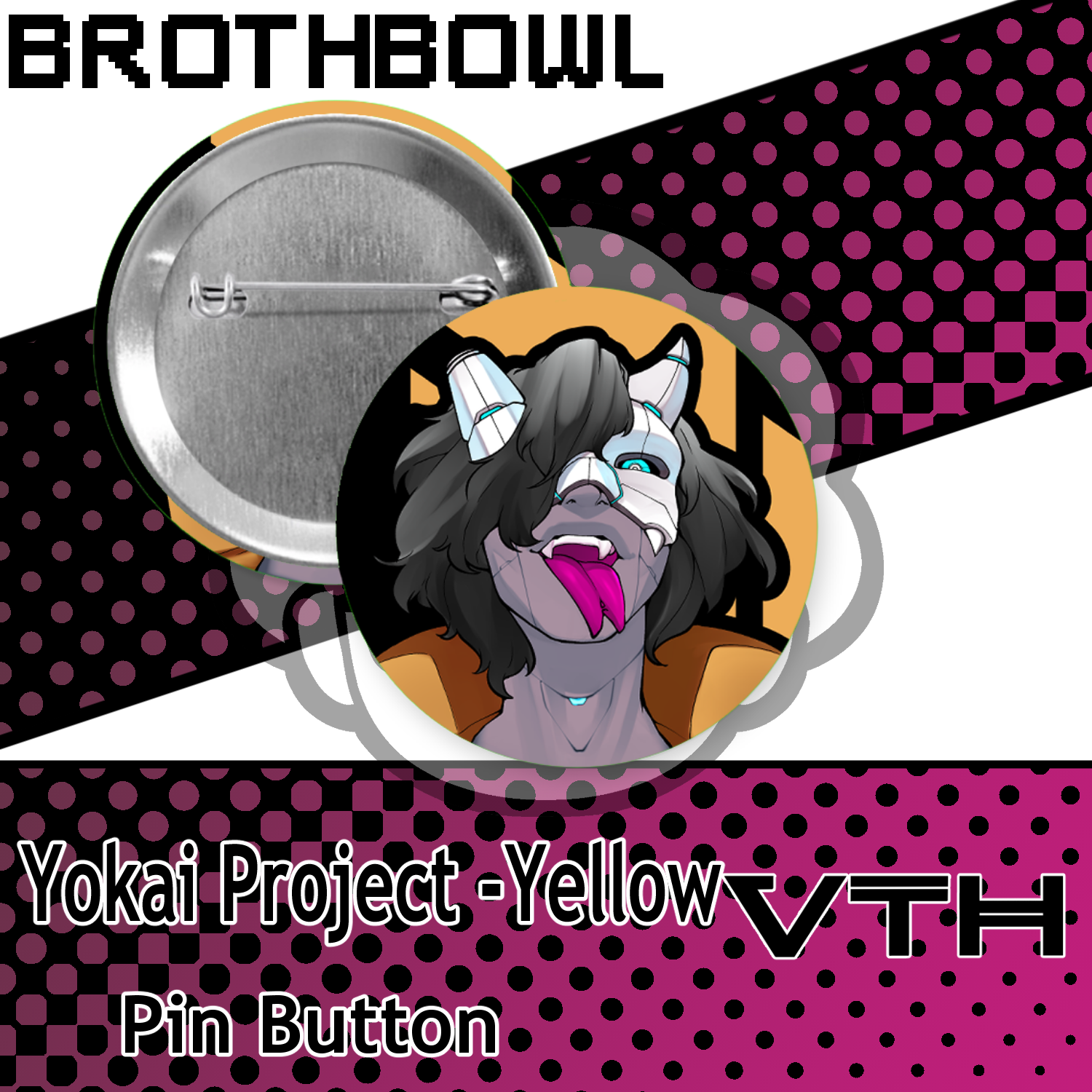 Yokai Demon Project Pinback Buttons - Brothbowl